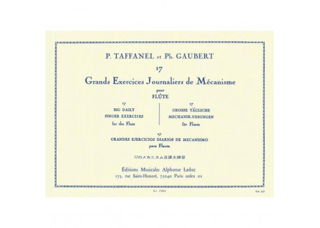 TAFFANEL Y GAUBERT FLAUTA 17 EJERCICIOS DIARIOS DE MECANISMO