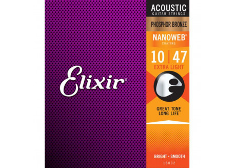 JUEGO CUERDAS GUITARR ACUSTIC ELIXIR 16002  BRONCE 0.10 A 47 3803521