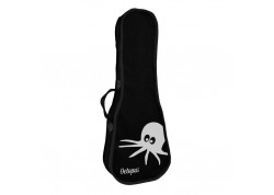 FUNDA UKELELE SOPRANO OCTOPUS COLOR NEGRO LETRAS EN BLANCO