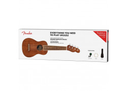 FENDER UKELELE SOPRANO PACK SEASIDE NATURAL FUNDA + AFINADOR + CUER