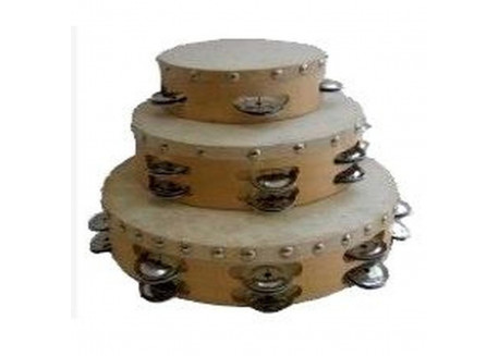 PANDERETA KELL 25 CMS PARCHE PIEL REMACHADA TH1016