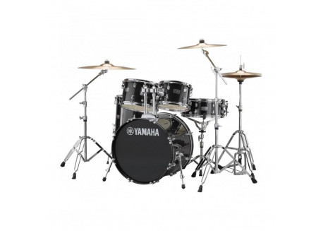 BATERIA YAMAHA SET RYDEEN 20 14 14 10 12 BLACK GLI + HERRAJ+ PLATO 101