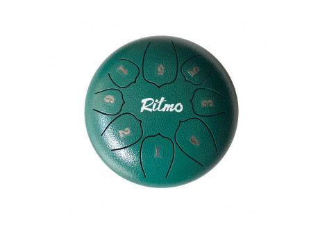 TONGUE DRUM TANKDRUM DE 6"  VERDE MOD TD8GR CON 8 LAMINAS EN DO5