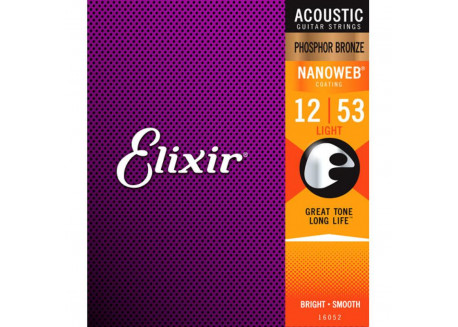 JUEGO CUERDAS GUITARRA ACUSTICA ELIXIR 16052 PHOSPHO BRON 0.12 A 53