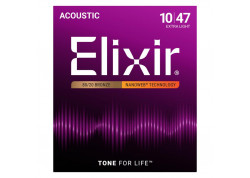 JUEGO CUERDAS GUITARRA ACUSTICA ELIXIR 0.10-47 11002 NANOWEB 3803501