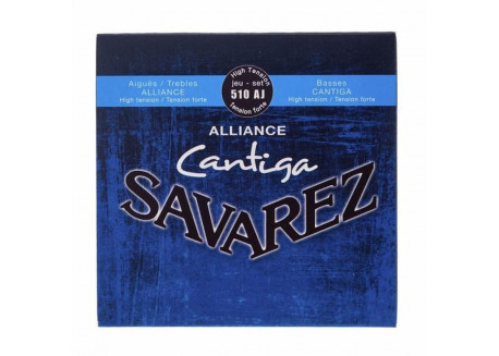 JUEGO CUERDA GUITARRA SAVAREZ 510AJ ALIANCE CANTIGA AZUL FUERTE