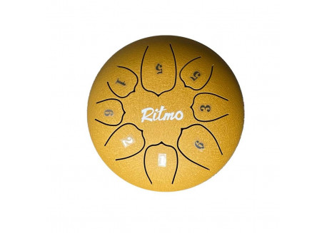 TONGUE DRUM TANKDRUM DE 6" DORADO MOD TD8GD CON 8 LAMINAS EN DO