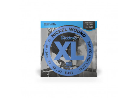 JUEGO CUERDA GUITARRA ELECTRICA EJ21 DADDARIO JAZZ DE 0.12 A 0.52
