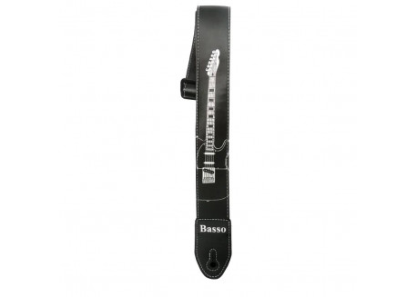 CORREA BANDOLERA GUITARRA BASSO SF33 NYLON 5 CMS NEGRA TELECASTER