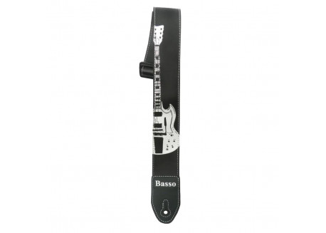 CORREA BANDOLERA GUITARRA BASSO SF31 NYLON 5 CMS NEGRA MOD SG