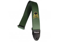 CORREA BANDOLERA GUITARRA BASSO SF128 NYLON 5 CMS VERDE CARAVELA