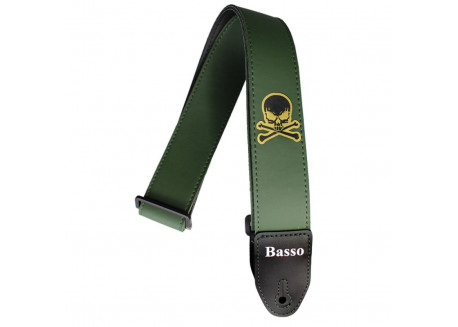 CORREA BANDOLERA GUITARRA BASSO SF128 NYLON 5 CMS VERDE CARAVELA