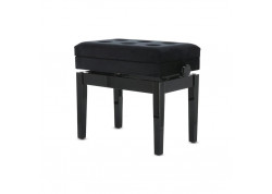 BANQUETA PIANO GEWA CAJON ABATIBLE REGULABLE NEGRO BRILLO 130.510