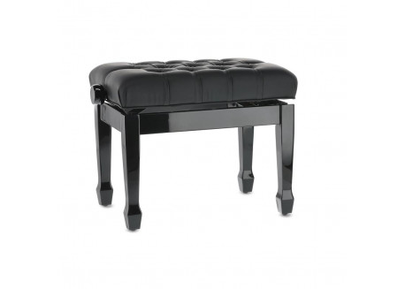 BANQUETA PIANO GEWA REGULABLE FX NEGRA BRILLO TAPIZADO CAPITONE 130.300